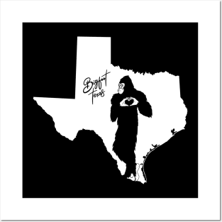 Bigfoot Texas State Map Posters and Art